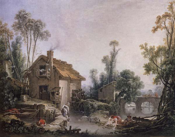 Landscape with a Watermill, Francois Boucher